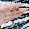 Super Inmortal Cara Delgada Largo Diamante Incrustado Espiga de Trigo Línea de Oreja Versátil Nuevo Moderno Elegante Gama Alta Estilo Occidental Pendientes Colgante