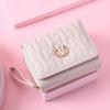 Billetera Transfronteriza Monedero para Mujer 2025 Nuevo Monedero Triple Bordado con Cremallera Moda Simple Bolso Billetera Pequeño