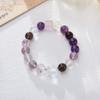 Nueve Pulseras de Cuentas de Fuego Púrpura de la Suerte para Mujeres, Pulsera de Joyería de Cristal Natural Fantasma Púrpura Amatista al por Mayor