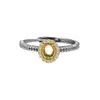 Anillo Ajustable de Plata de Ley S925 Lujo Ligero Retro Moda Bicolor Dorado Base para Anillo de Joyería Ovalada DIY