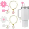 (2+2) Cubierta de Popote de Flor para Accesorios de Taza Stanley 10 mm Silicona Reutilizable