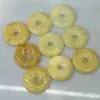 Topázio 30mm Fivela Ping an Moeda Antiga Pedras Naturais Nostálgicas Contas Moeda Antiga