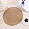 Novo Juta Trançada Juta Corda Juta Tapete de Lugar Decoração de Casa Franja Juta Corda Tapete Antiderrapante Hotel Restaurante Comida Ocidental Almofada de Isolamento Térmico