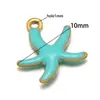 Colgante de Estrella de Mar Europeísta y Americano Transfronterizo de Acero Inoxidable 18K con Goteo de Aceite Colgante con Agujero Collar DIY Accesorios para Suéter Accesorios Lote