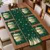 Venda Quente Transfronteiriça Jogo Americano Caminho de Mesa Tema de Natal Atmosfera Festiva Decoração Jogo Americano à Prova de Manchas Jogo de Mesa Caminho de Mesa Em Estoque