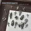 Accesorios para arte de uñas de calavera de Halloween, artículo popular de exportación transfronteriza, uñas postizas a presión DIY de cruz vintage con grandes decoraciones de pedrería