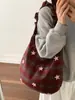 Bolsa Cruzada de Lana Casual a Cuadros de Color Contrastante de Gama Alta Nicho Coreano para Mujer Nueva Moda Retro Bolso de Hombro