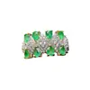 Anillo de Esmeralda Natural Popular al por Mayor de Fábrica Plata S925 Incrustado con Piedra Principal 3*4 Joyería de Lujo Venta Directa de Fábrica