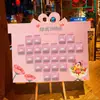 Decoración de Moda para Pared de Fondo de Promoción de Fin de Año de Tienda en Centro Comercial, Pared de Firmas Popular, Pared de Cajas Misteriosas, Tablero de KT, Flores de Seda para Gatos