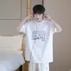 Suministro Directo de Fábrica Camiseta de Manga Corta con Estampado Floral Pesado de 220g para Hombre Verano Nueva Camiseta de Algodón Americano de Media Manga
