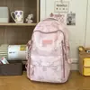 Nova Mochila de Urso de Grande Capacidade para Aluno do Ensino Médio Bolsa Escolar Menina ins Alta Aparência Moda Casual Mochila Leve