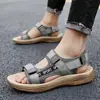 Sandalias de verano para hombre de comercio exterior transfronterizo, nuevas, transpirables para exteriores, con velcro, suela gruesa, antideslizantes, resistentes al desgaste, casuales, para playa