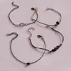 Estilo Étnico Retro Transfronterizo Europeo y Americano Hoja de Loto Amor Pulsera Tobillera Pintura en Spray Simple Versátil Uso en Capas Apiladas