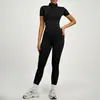 Conjunto Transfronterizo Nuevo de Cintura Alta Levanta Glúteos en Color Crema Ajustado de Dos Piezas para Yoga y Fitness para Mujeres