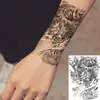Traga Riqueza e Tesouro Bezerro Grande de Carpa Guan Gong Tatuagem Adesiva à Prova d'Água para Homens e Mulheres Prajna Geisha Flor Realista Duradoura Adesivo para Braço