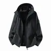 Chaqueta de montaña tres en uno para hombre, cortavientos e impermeable, con forro polar, conjunto de dos piezas desmontable cálido para otoño e invierno para mujer
