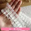 Encaje Ancho de 12 cm Chifón Engrosado Doble Capa Plisado Puño Fruncido Vestido de Muñeca Dobladillo de Falda Larga Adornos