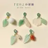 Piedra Natural Tallada Flor Hojas Espiga Pequeña Diy Hecho a Mano Pequeños Accesorios Deslizantes Anillo de Tracción Pulsera Colgante Productos Semi-acabados