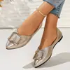 Comercio electrónico transfronterizo, talla grande, colección nueva primavera/otoño 2026, punta fina, suela plana, zapatos casuales tipo slip-on para mujer