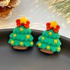 Aretes Navideños Transfronterizos Europeos y Americanos Resina Dibujos Animados Árbol de Navidad Anciano Campana Guantes Botas Alce Aretes Mujer