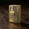 Isqueiro de Querosene Jack Daniel's Vintage Bronze Embutido À Prova de Vento Metal Colecionável Presente Criativo Personalizado