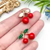 20 Frutas de Cereza de Aleación con Goteo de Aceite Accesorios de Joyería Colgante para Bolsos DIY Cadena para Teléfono Móvil Colgante para Pendientes