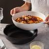Tigela de cerâmica de luxo leve para peixe em conserva, tigela de ramen, tigela para peixe cozido, tigela para macarrão, tigela para vegetais, tigela para sopa, bacia grande doméstica, tigela para sopa binaural