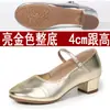Sapatos de dança femininos para adultos, sapatos de dança prateados com solas macias, sapatos de dança quadrada com salto médio, adequados para todas as estações, sapatos de performance para dança de salão