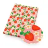Tela Fina de Algodón Poliéster con Frutas de Fresa 50X45Cm Manteles de Patchwork Hechos a Mano DIY Entretejido Tejido, 1Yc68041