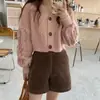 Nuevo suéter de mujer estilo coreano y japonés para otoño e invierno, diseño holgado, cárdigan chaqueta de punto corto de nicho con cuello en V, ropa de mujer de moda