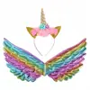 Atacado do Fabricante Festa de Feriado Infantil Unicórnio Headband Luminoso Halloween Colorido Asas de Anjo Headdress Props