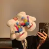 Guantes de Peluche Lindos Estilo Corea del Sur para Mujer Invierno Dibujos Animados Perro Estudiante Engrosados A prueba de Frío Colgantes para el Cuello Cálidos Lindos Dedos