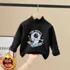 Camiseta Casual Infantil Manga Longa Quente De Rong Meninos Outono/Inverno 2026 Nova Camada Base Dupla Face Escovada