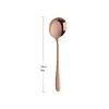 Cuchara de Sopa Coreana de Acero Inoxidable Cuchara de Postre Café Colorida Creativa Grande, Mediana y Pequeña Cuchara de Arroz para Niños Adultos Regalo