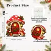 Duende Navideño Puerta Pequeña Pegatina de Pared de Madera Casa de Hongo de Cuento de Hadas Casa de Jengibre Letrero de Madera Decoración Atmósfera Festiva Pegatina de Pared