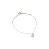 Collar Colgante Minimalista de Zirconia Estrella Radiante Redonda, Cadena para Clavícula de Lujo Ligero Nicho Gama Alta con Exquisito Diseño Joyería