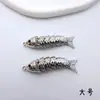 Cobre Banhado a Ouro Alta Retenção de Cor Atividade de Boa Sorte Pingente de Carpa Miçangas Artesanais Material DIY Pulseira Colar Acessórios de Joias
