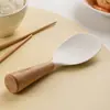 Cuchara de Arroz de Silicona Camelia Puede Ser Vertical Antiadherente Grado Alimenticio Resistente a Altas Temperaturas Hogareña Pala Grande para Arroz Especial para Arrocera