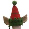 Amazon comercio exterior transfronterizo nuevo sombrero de elfo de Navidad hecho a mano de ganchillo para mascotas sombrero de vestir ambiente festivo