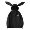 Traje de esquí impermeable de invierno con orejas de conejo para hombre y mujer, chaqueta jacket exterior de terciopelo de zorro plateado, integrado, talla grande