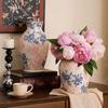 Novo Estilo Chinês Retrô Padrão Verde Rachado no Gelo Cerâmica Vaso Ornamentos Sala de Estar Gabinete de TV Corredor Arranjo de Flores Vaso de Flores Criativo