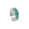 1809 Sentido del Diseño Nicho Textura Irregular Textura Lujo Ligero Azul y Verde Esmalte Goteado Anillo de Plata Esterlina S925 Anillo para Mujer