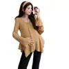 Conjunto de Maternidad 2026 Tejido de Punto de Primavera Moda Diseño Irregular Top de Maternidad Pantalones con Soporte para el Vientre Ligeramente Acampanados
