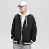 Chaqueta para Hombre Primavera y Otoño Nuevo Estilo Falsa de Dos Piezas Moda con Capucha Casual Ropa de Trabajo Marca de Moda Ropa Fresca Ropa Exterior