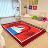 Alfombra de fácil cuidado para sala de estar, antideslizante, lavable a máquina, color dopamina geométrico, estilo pop, similar a la lana, transfronteriza