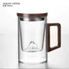 Caneca de Chá de Vidro Borossilicato Alta para Beber e Fazer Chá Uso em Escritório Masculino Caneca Resistente ao Calor Separação de Chá e Água Visualização do Preparo do Chá Caneca Montanha