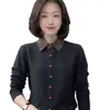 Camisa Base de Moda a Cuadros Patchwork con Cuello Solapa para Viajes de Invierno Nueva Camisa para Mujer para Dropshipping