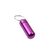 Carrinho de Armazenamento de Cartucho de Remédio de Liga de Alumínio para Exterior Cartucho de Remédio Selado à Prova d'Água Garrafa de Metal de Alumínio Garrafa de Remédio Pequena Conveniente com Chaveiro