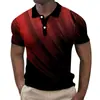 Camiseta de Manga Corta para Hombre con Botones, Estampado 3D, Casual, Versátil, Simple, de Verano, de Alta Venta Transfronteriza Europea y Americana