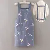 Delantal de Lona Nuevo de Verano para Mujer Transpirable Cocina Cocinar Hogar Delgado Moda Adulto Estilo Japonés Resistente al Aceite Trabajo